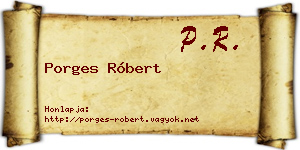 Porges Róbert névjegykártya